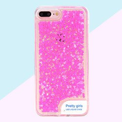 iPhone 7 Plus LED Light Up Liquid Star Dust Case (Hot Pink)